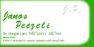 janos peczeli business card